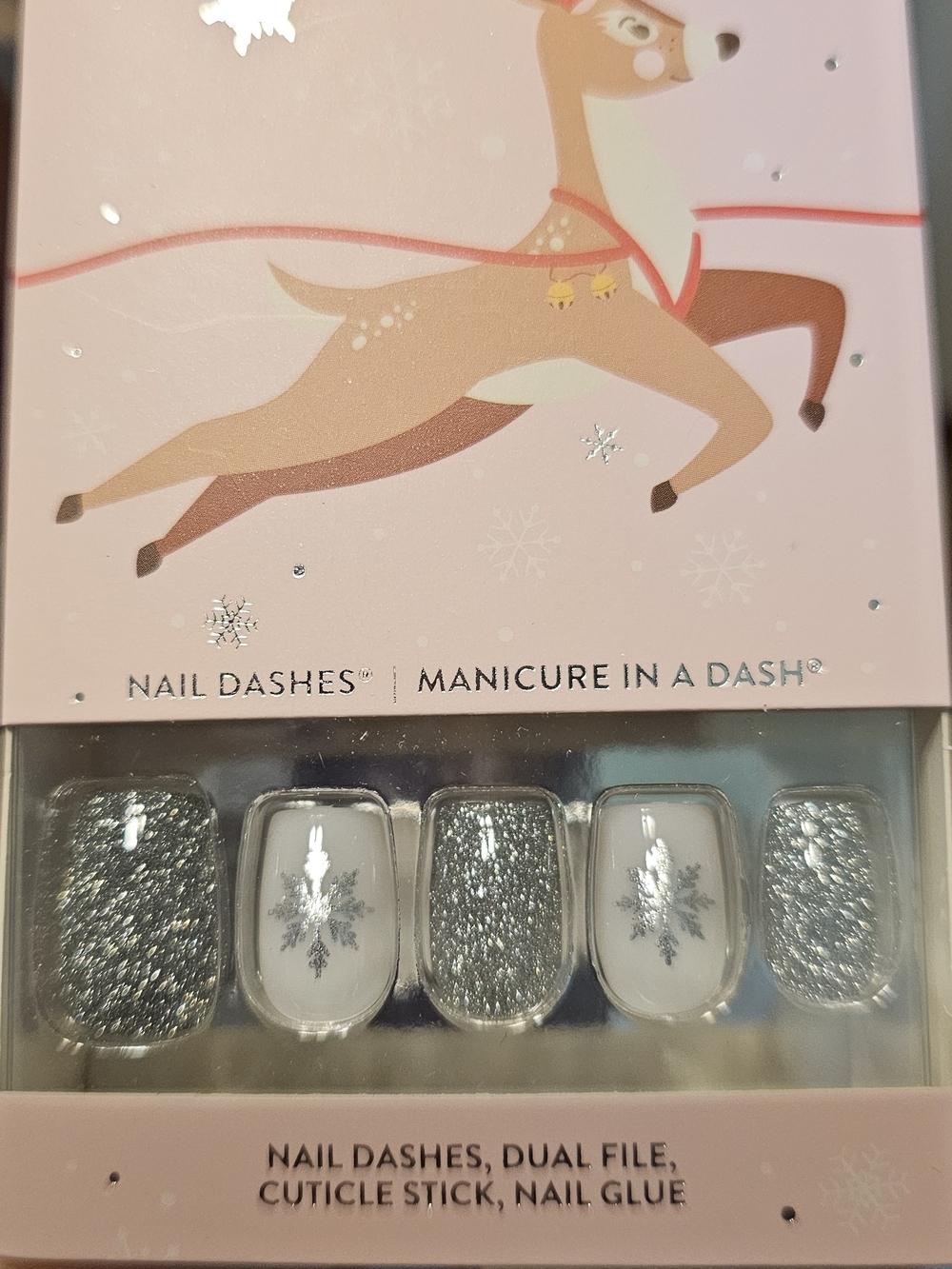 Nail Dashes Silver Snowflake Press-On Nails - Nail Dashes